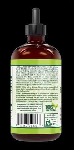 Herbal Secrets Black Currant Oil | 4 Fl Oz | 118 Ml