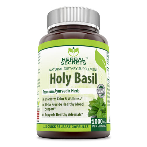 Image of Herbal Secrets Holy Basil | 1000 Mg Per Serving | 120 Capsules
