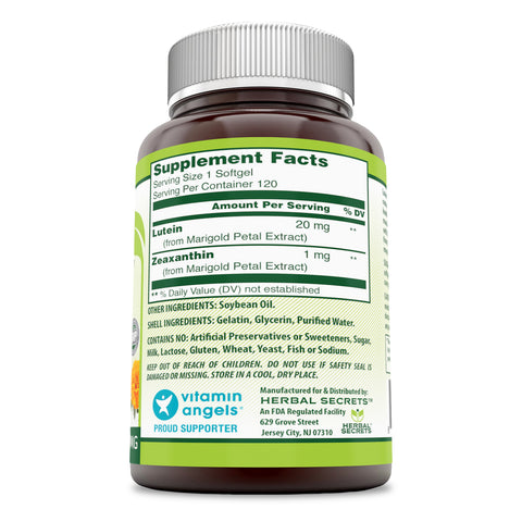 Image of Herbal Secrets Lutein | 20 Mg | 120 Softgels
