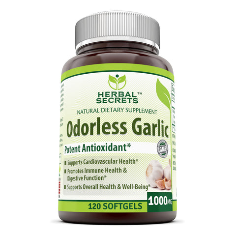 Image of Herbal Secrets Odorless Garlic | 1000 Mg | 120 Softgels