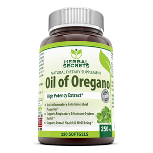Herbal Secrets Oil of Oregano | 250 Mg | 120 Softgels