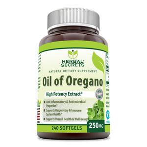 Herbal Secrets Oil of Oregano | 250 Mg | 240 Softgels