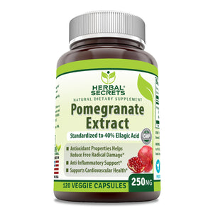 Herbal Secrets Pomegranate Extract | 250 Mg | 120 Capsules