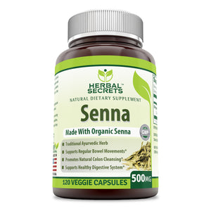 Herbal Secrets Organic Senna 500 Mg 120 Veggie Capsules