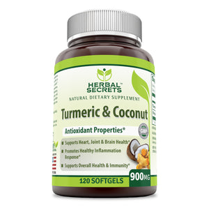 Herbal Secrets Turmeric & Coconut | 900 Mg | 120 Softgels