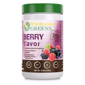 Wholesome Greens Super Food Berry Flavor - 8.5 oz - Amazing Nutrition