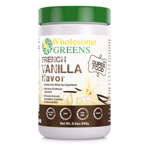 Wholesome Greens Super Food Greens Vanilla Flavor - 8.5 oz - Amazing Nutrition
