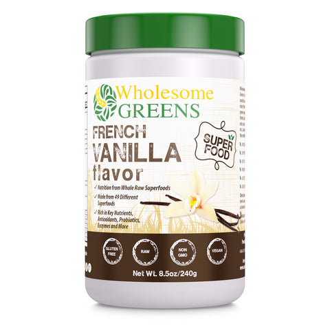 Image of Wholesome Greens Super Food Greens Vanilla Flavor - 8.5 oz - Amazing Nutrition
