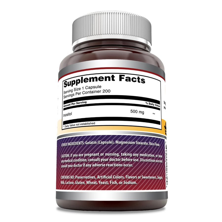 Amazing Formulas Inositol | 500 Mg | 200 Capsules
