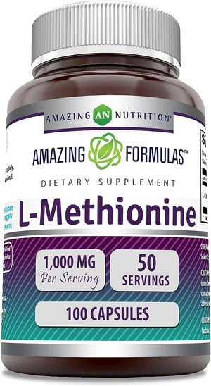 Amazing Formulas L-Methionine | 1000 Mg | 100 Capsules