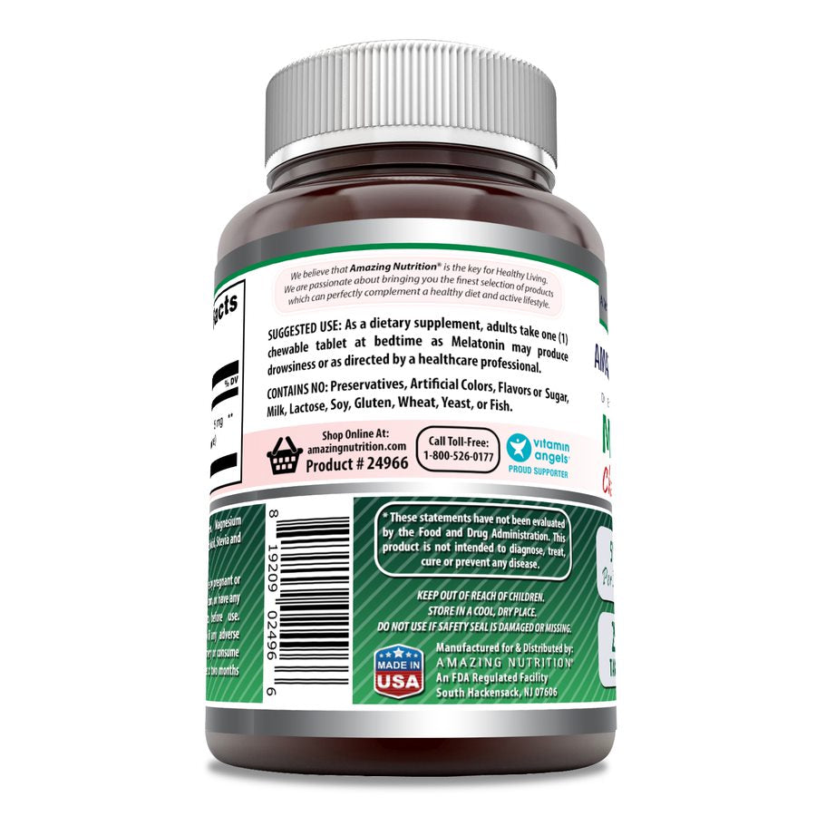 Amazing Formulas Melatonin | 5 Mg | 250 Chewable Tablets | Strawberry Flavor