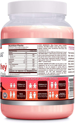 Amazing Formulas The Family Whey Protein (Isolate) | 2 Lbs | Strawberry Flavor