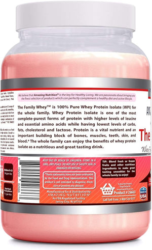 Amazing Formulas The Family Whey Protein (Isolate) | 2 Lbs | Strawberry Flavor