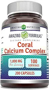 Amazing Formulas Coral Calcium Complex | 1000 Mg Per Serving | 200 Capsules