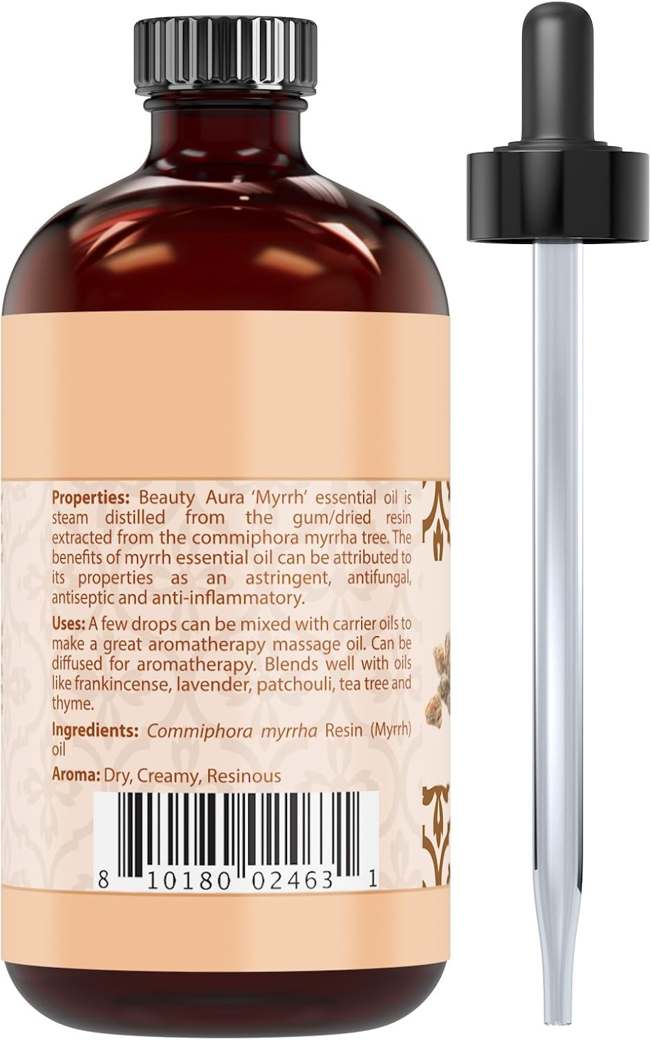 Beauty Aura Myrrh Oil | Therapeutic Grade Essential Oil | 4 Fl. Oz (118 ml)