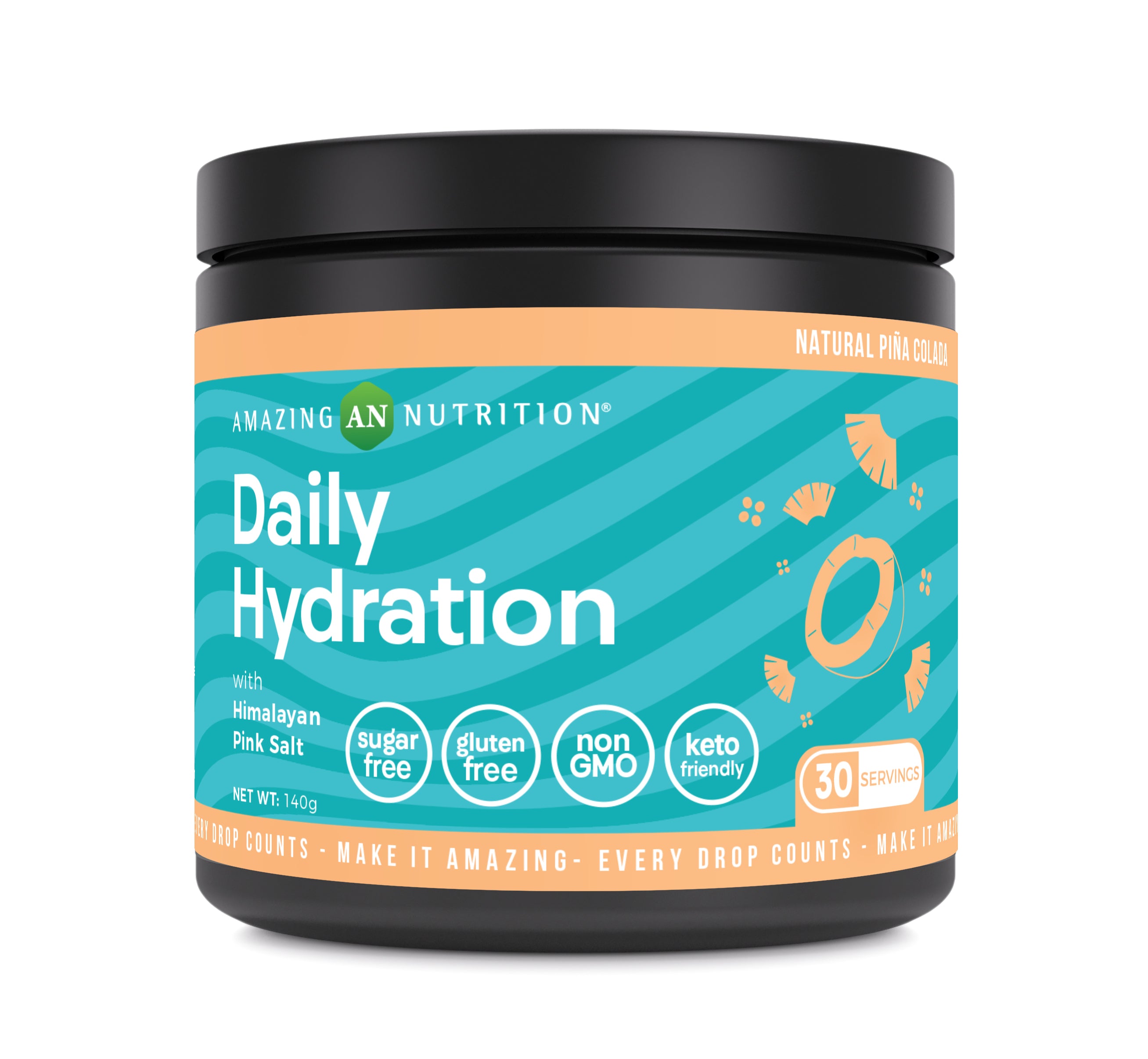 Amazing Nutrition Daily Hydration | Pina Colada Flavor | 30 Servings