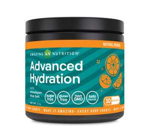 Amazing Nutrition Advanced Hydration Powder | Natural Orange Flavor | 30 Servings | 212 Grams