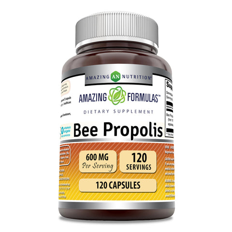 Image of Amazing Formulas Bee Propolis |  600 Mg | 120 Capsules