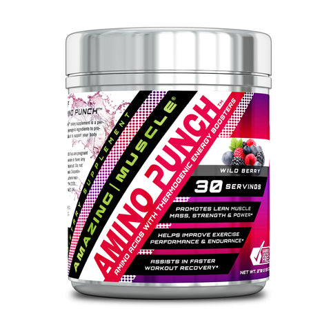 Image of Amazing Muscle Amino Punch | 30 Servings | Wild Berry