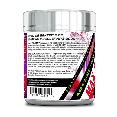 Image of Amazing Muscle Max Boost  Advanced Pre-Workout | 60 Servings | Wild Berry