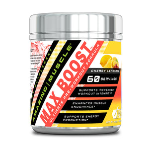 Amazing Muscle Max Boost - Advanced Pre-Workout | 60 Servings | Cherry Lemonade