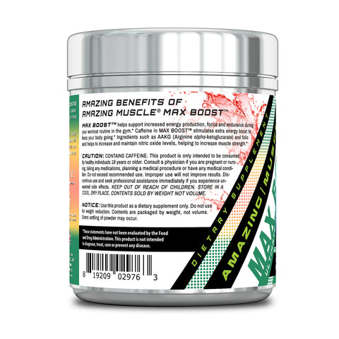 Image of Amazing Muscle Max Boost - Advanced Pre-Workout | 60 Servings | Watermelon