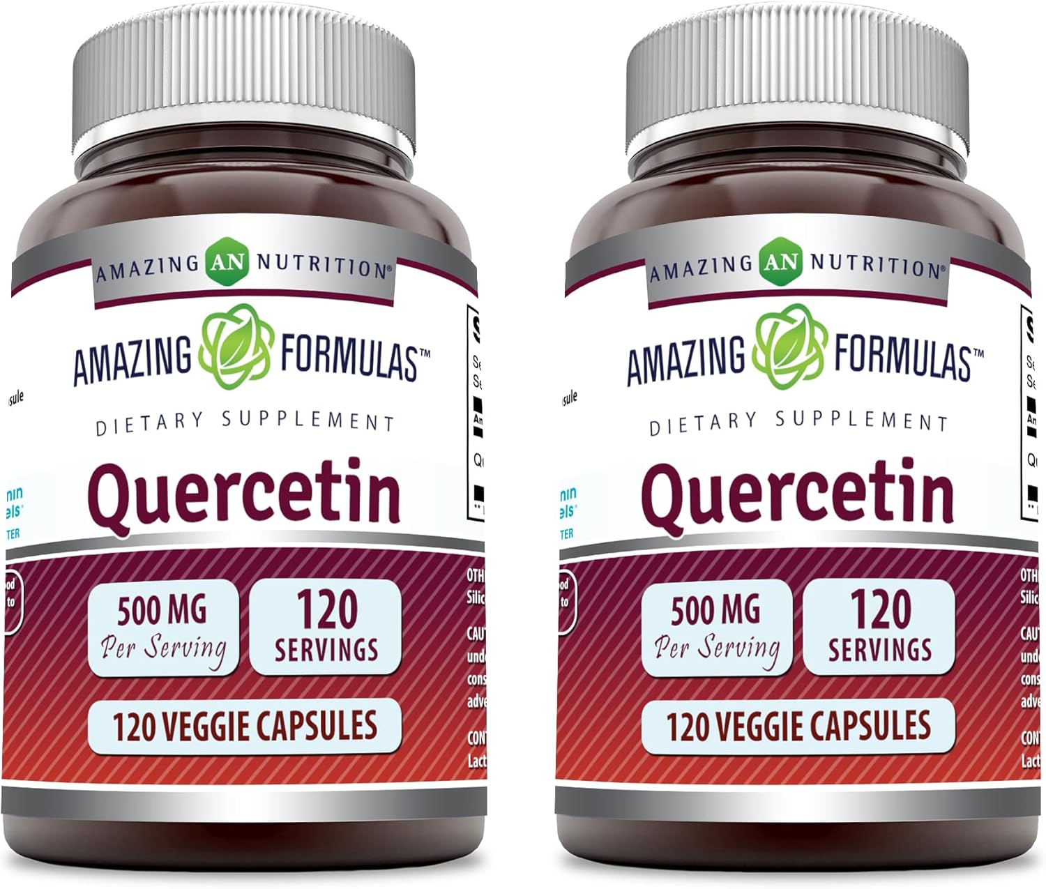 Amazing Formulas Quercetin 500mg Veggie Capsules Supplement (120 Count | 2 Pack)