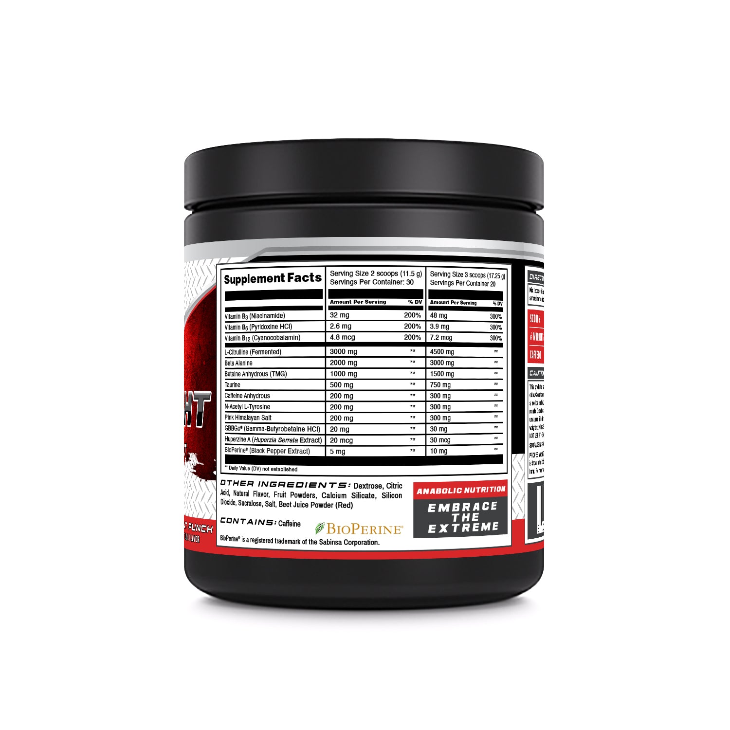 Anabolic Nutrition Onslaught Pre-Workout Supplement | 345 Grams (12.1 Oz) | 30 Servings | Fruit Punch Flavor