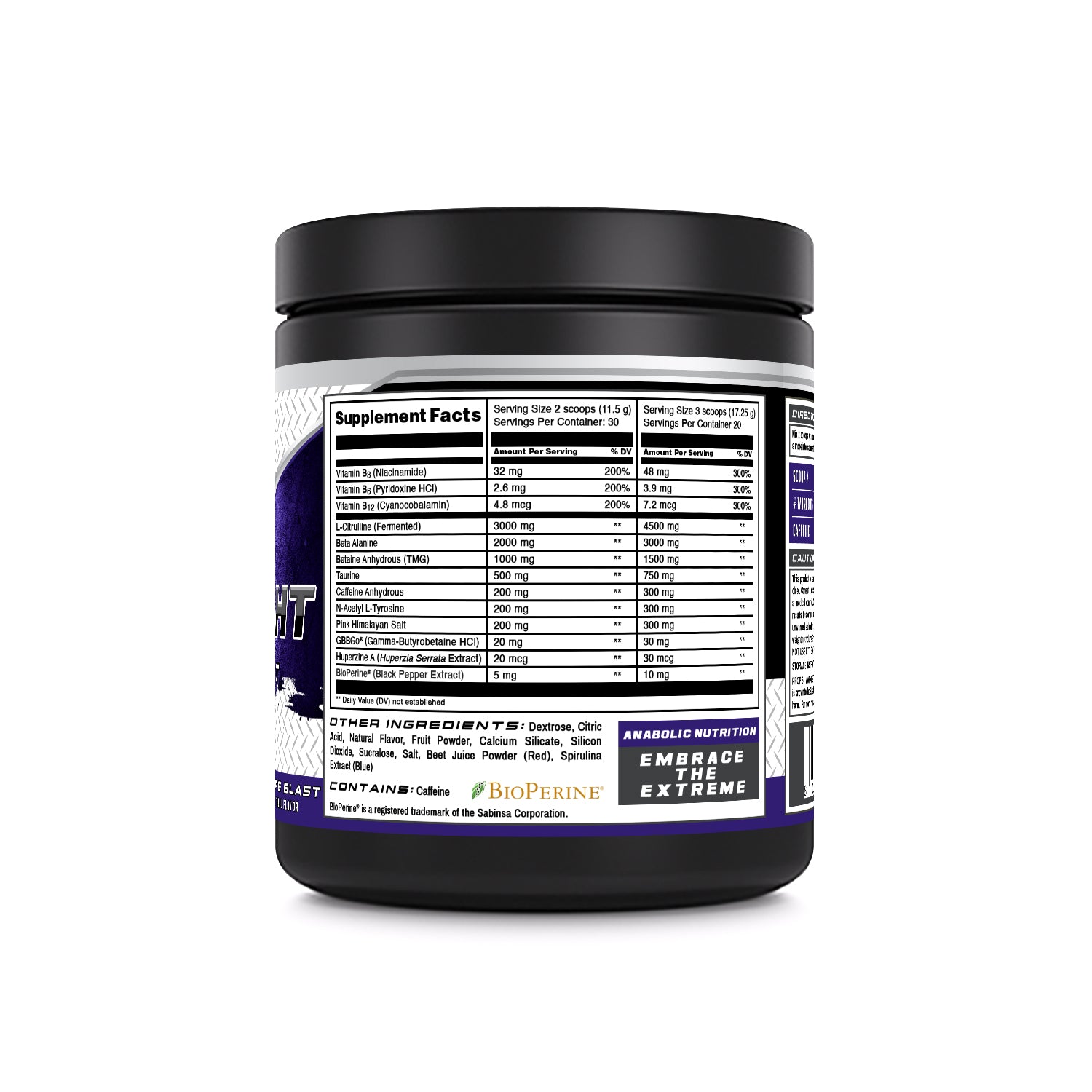 Anabolic Nutrition Onslaught Pre-Workout Supplement | 345 Grams (12.1 Oz) | 30 Servings | Grape Flavor