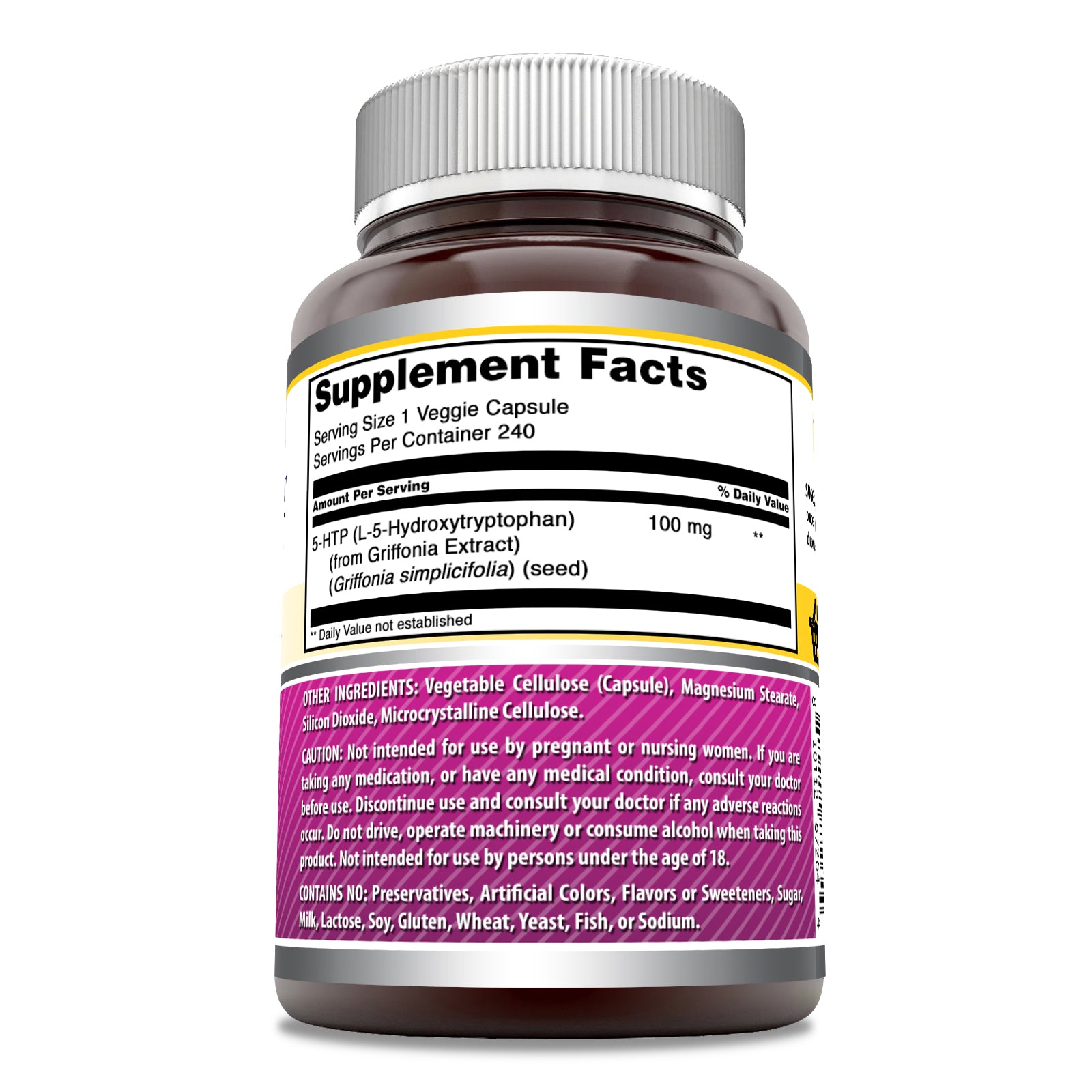 Amazing Formulas 5-HTP | 100 Mg | 240 Veggie Capsules