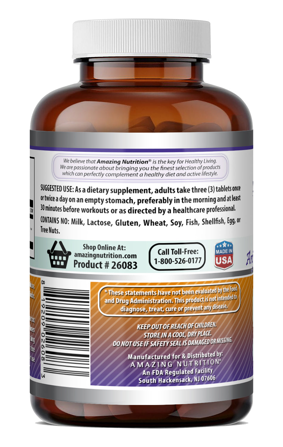Amazing Formulas AAKG (Arginine Alpha-Ketoglutarate) 3500 Mg per Serving | 180 Tablets