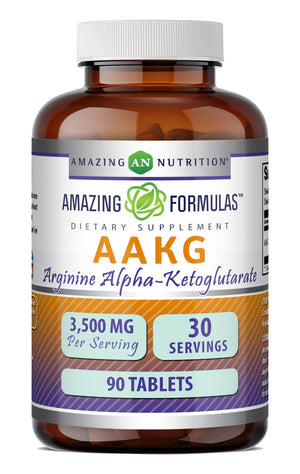 Amazing Formulas AAKG (Arginine Alpha-Ketoglutarate) 3500 Mg per Serving | 90 Tablets