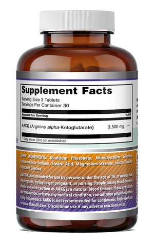 Amazing Formulas AAKG (Arginine Alpha-Ketoglutarate) 3500 Mg per Serving | 90 Tablets