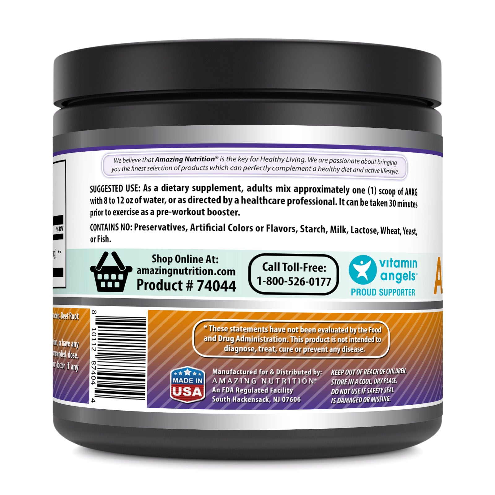 Amazing Formula Arginine Alpha-Ketoglutarate (AAKG) |  3000 Mg Per Serving |  1.1 LB | Fruit Punch Flavor