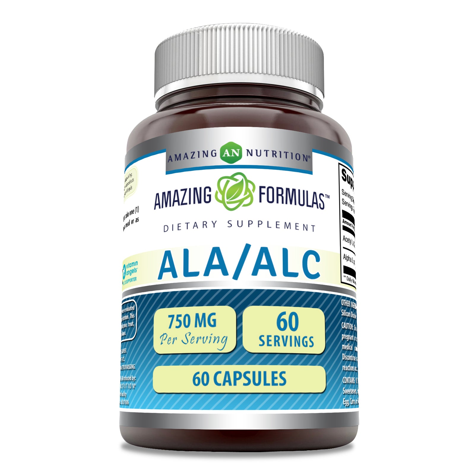 Amazing Formulas ALA/ALC (Alpha Lipoic Acid/Acetyl-L-Carnitine) | 750 Mg | 60 Capsules