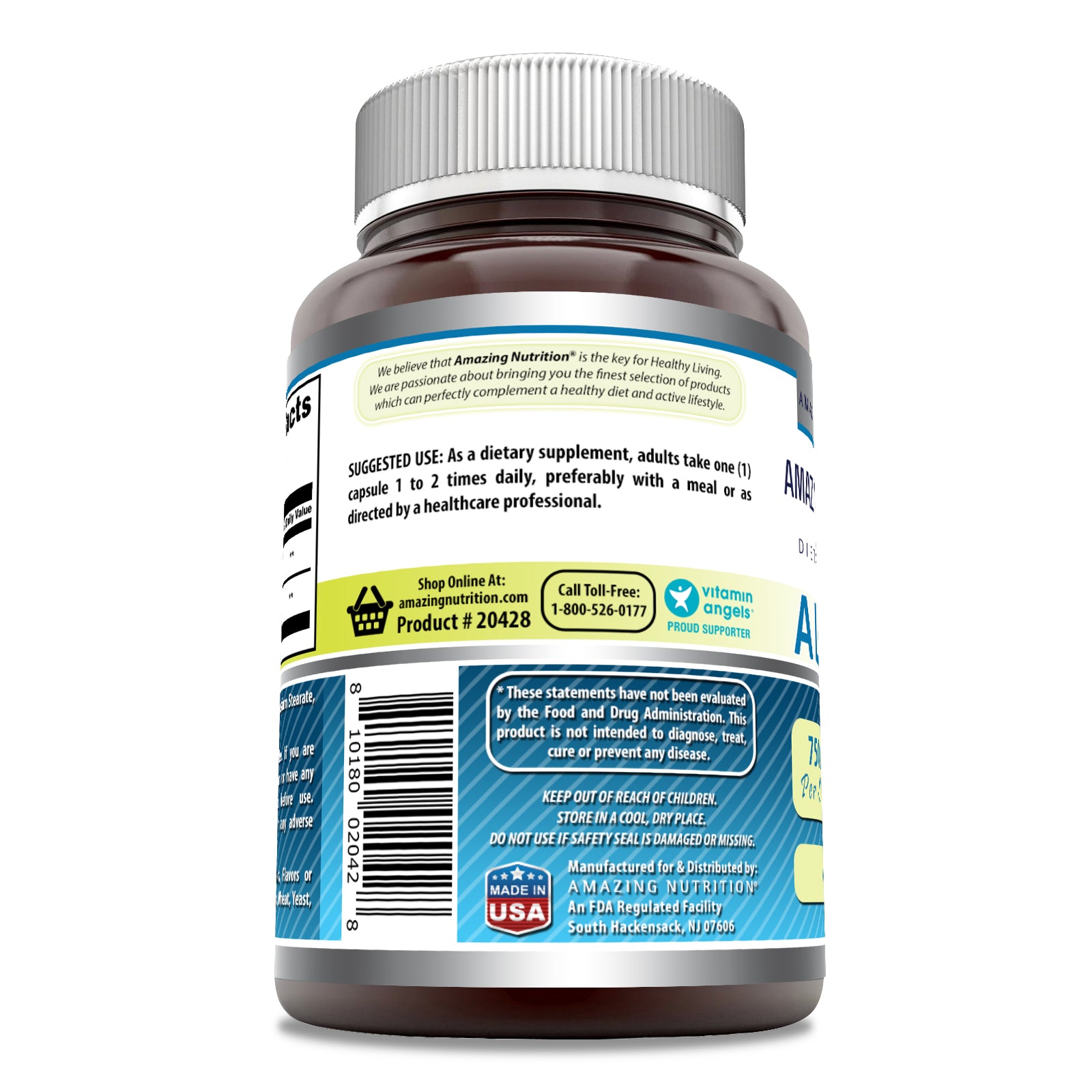 Amazing Formulas ALA/ALC (Alpha Lipoic Acid/Acetyl-L-Carnitine) | 750 Mg | 60 Capsules