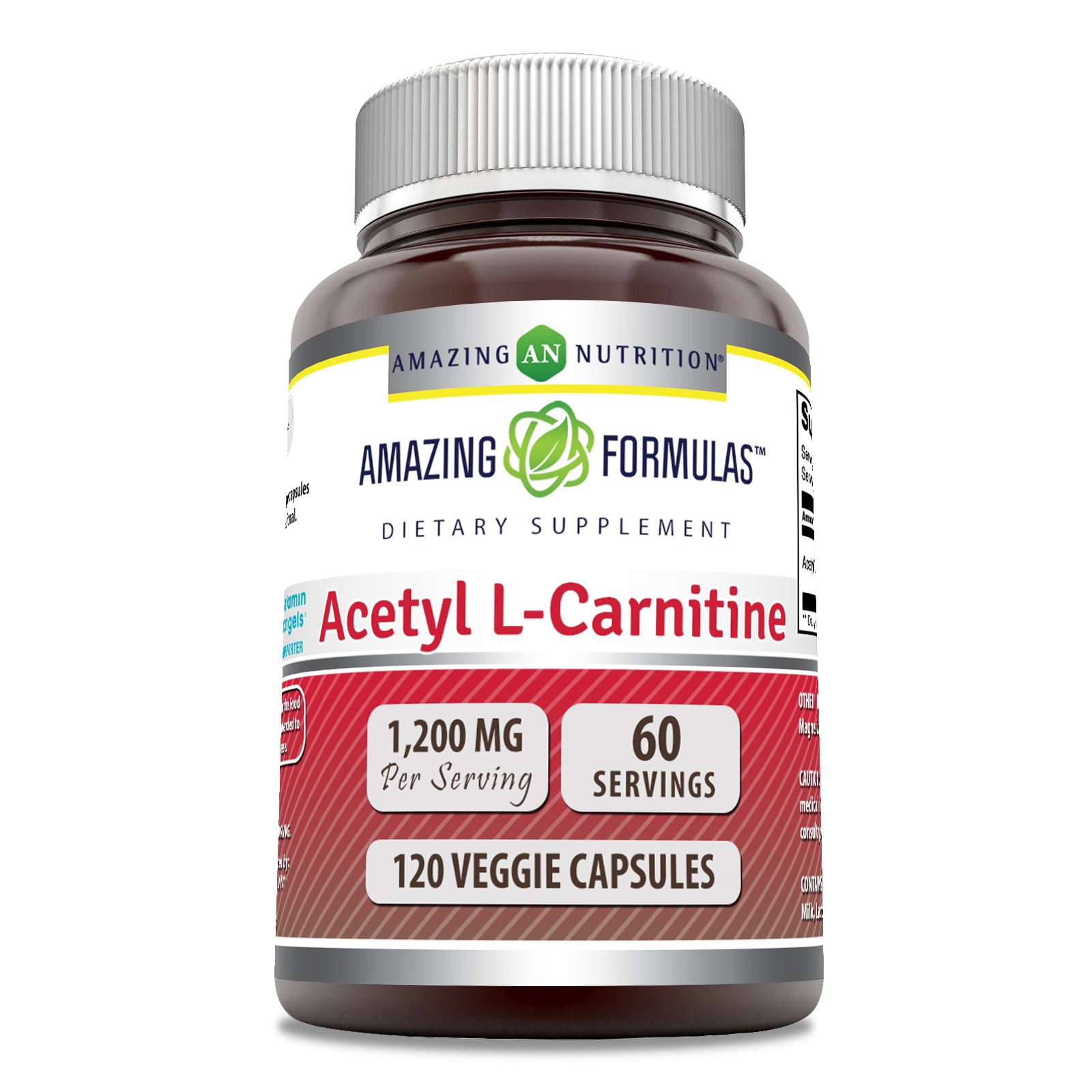 Amazing Formulas Acetyl L-Carnitine | 1200 Mg Per Serving | 120 Veggie Capsules