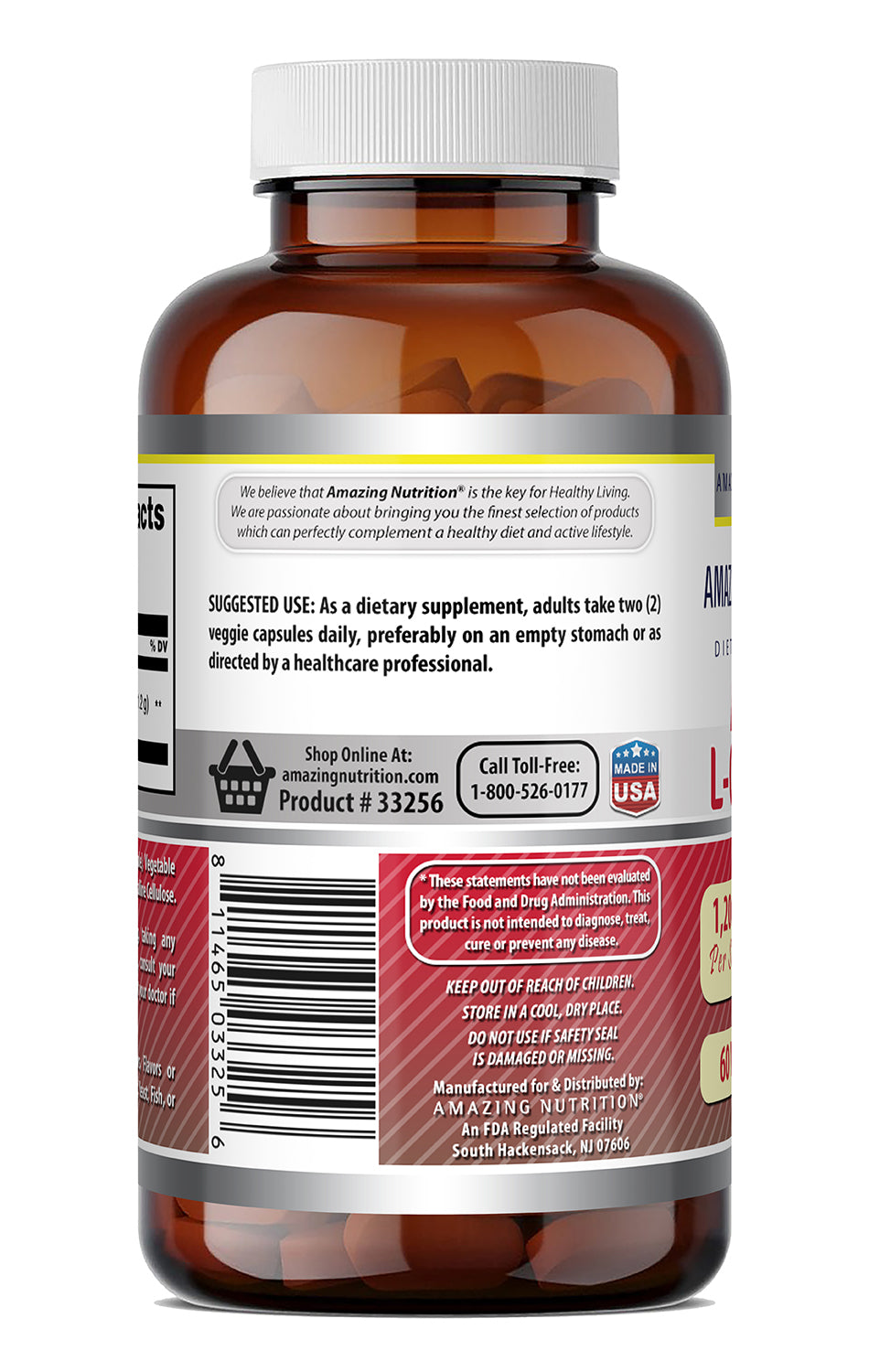 Amazing Formulas Acetyl L-Carnitine 1200 Mg per Serving | 60 Veggie Capsules