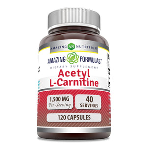 Amazing Formulas Acetyl L-Carnitine |  1500 Mg Per Serving | 120 Capsules