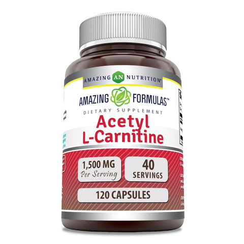 Image of Amazing Formulas Acetyl L-Carnitine |  1500 Mg Per Serving | 120 Capsules