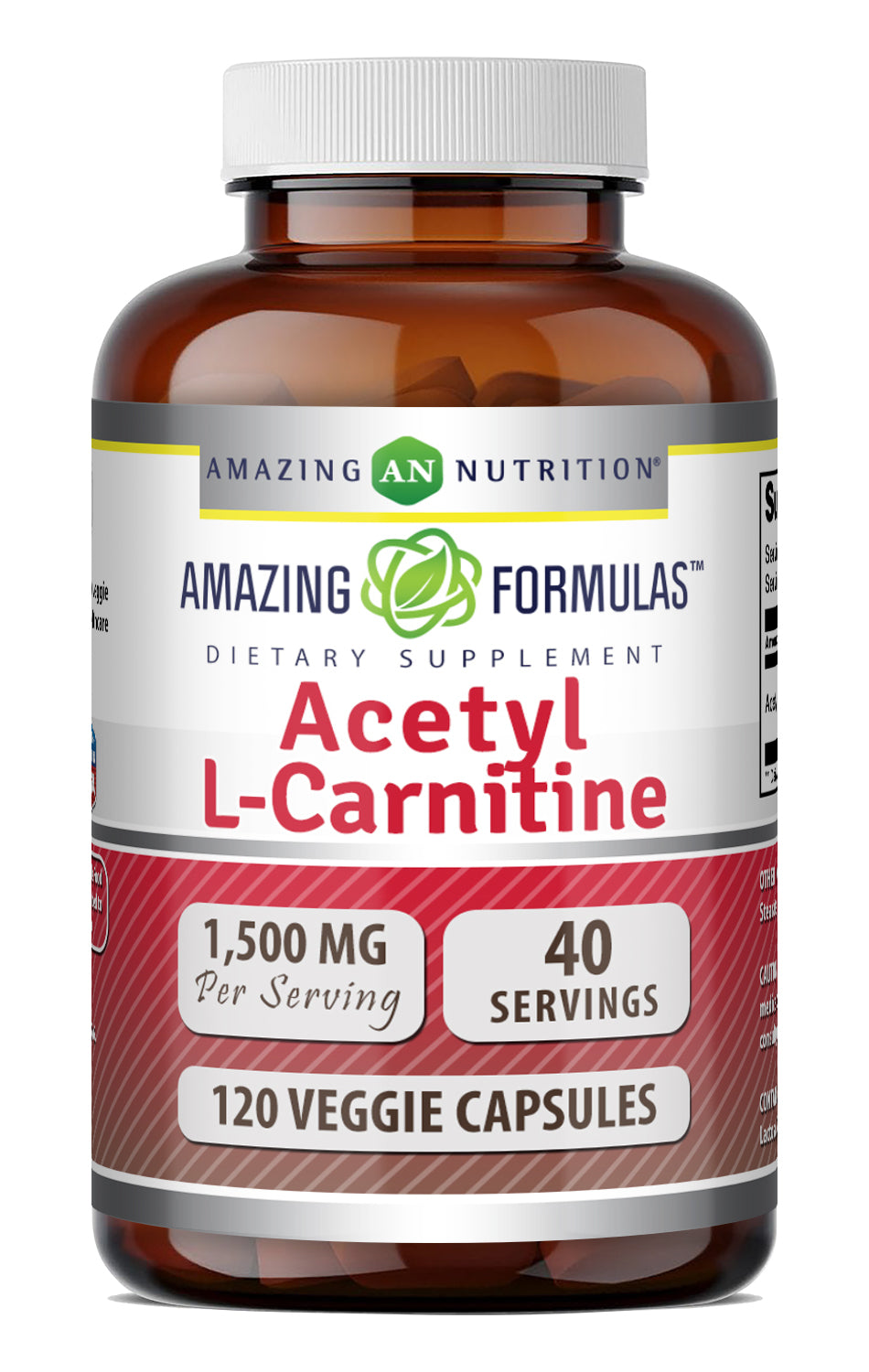 Amazing Formulas Acetyl L-Carnitine 1500 Mg per Serving | 120 Veggie Capsules