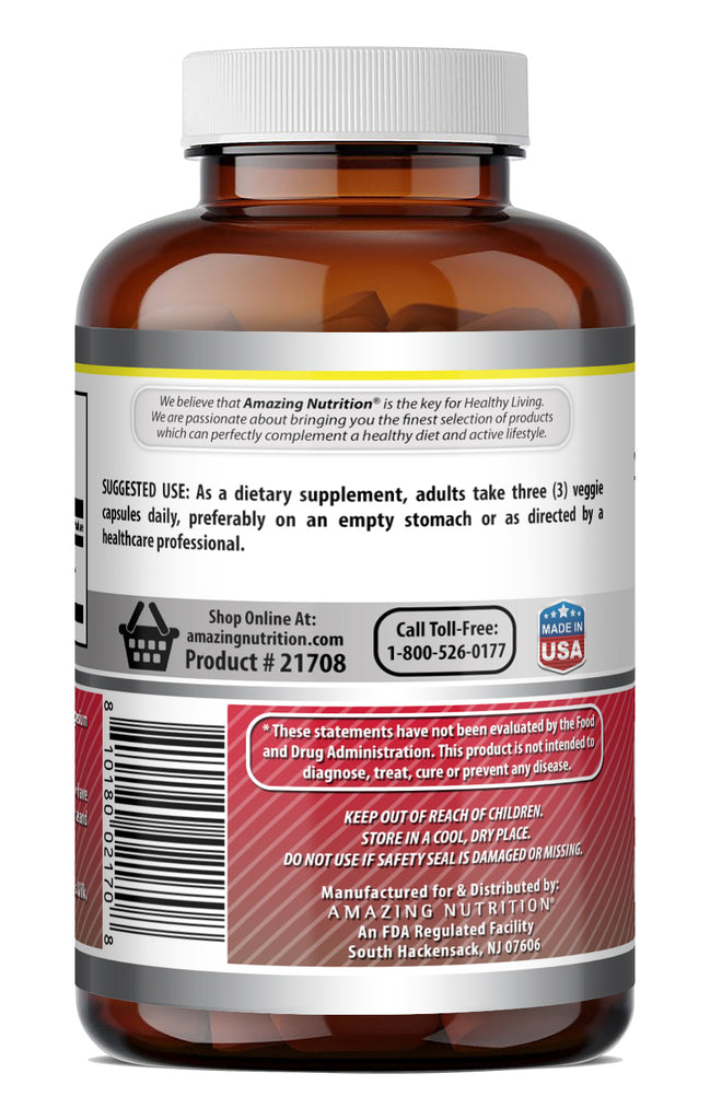 Amazing Formulas Acetyl L-Carnitine 1500 Mg per Serving | 200 Veggie Capsules