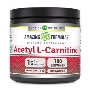 Amazing Formulas Acetyl L-Carnitine | 100 Servings | 3.5 Oz Powder | Unflavored