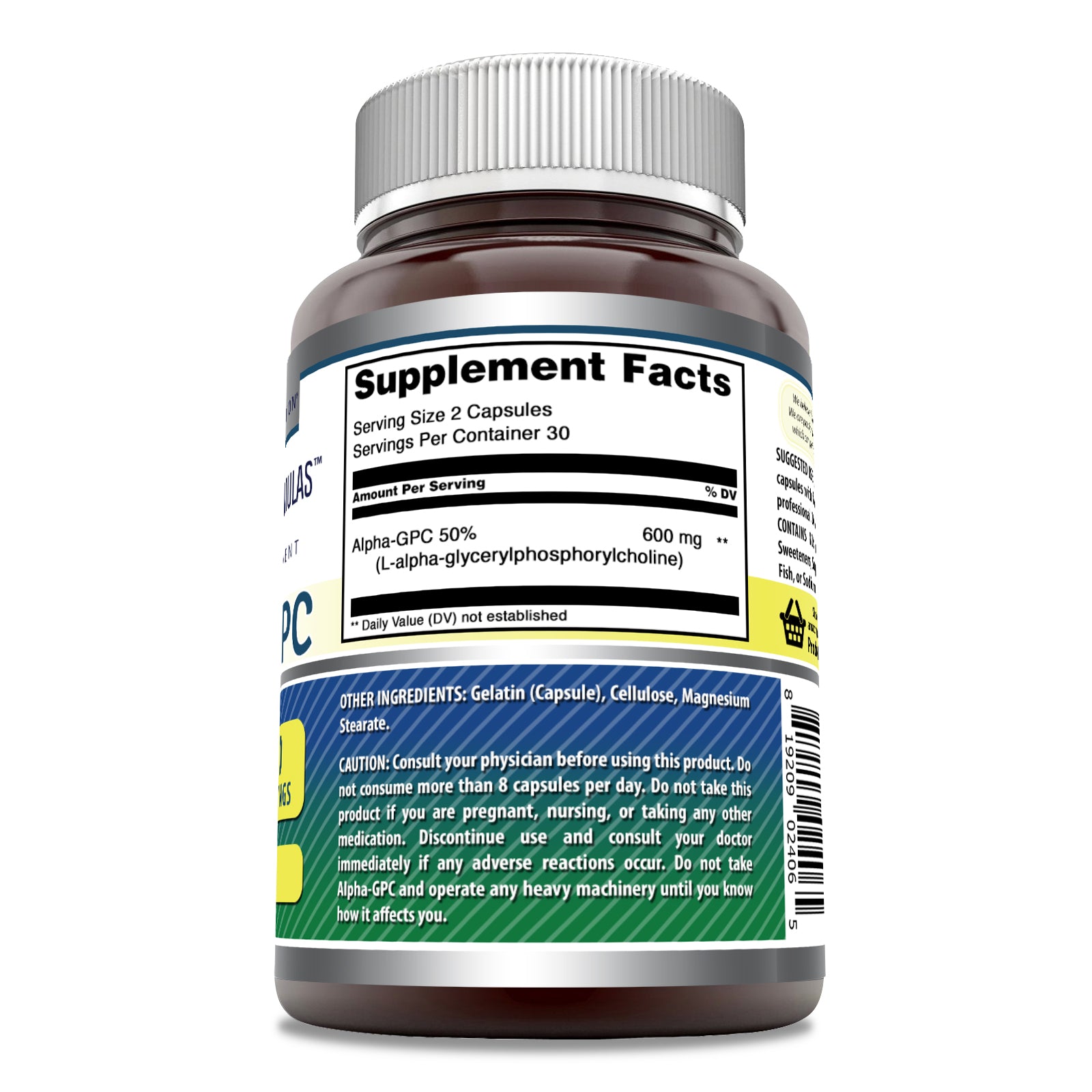 Amazing Formulas Alpha-GPC | 600 Mg Per Serving | 60 Capsules