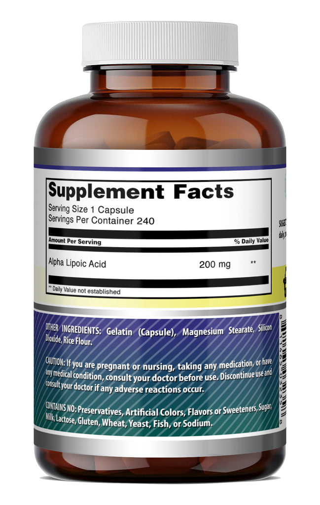 Amazing Formulas Alpha Lipoic Acid 200 Mg | 240 Capsules