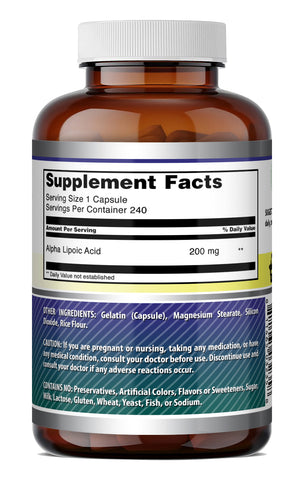 Image of Amazing Formulas Alpha Lipoic Acid 200 Mg | 240 Capsules