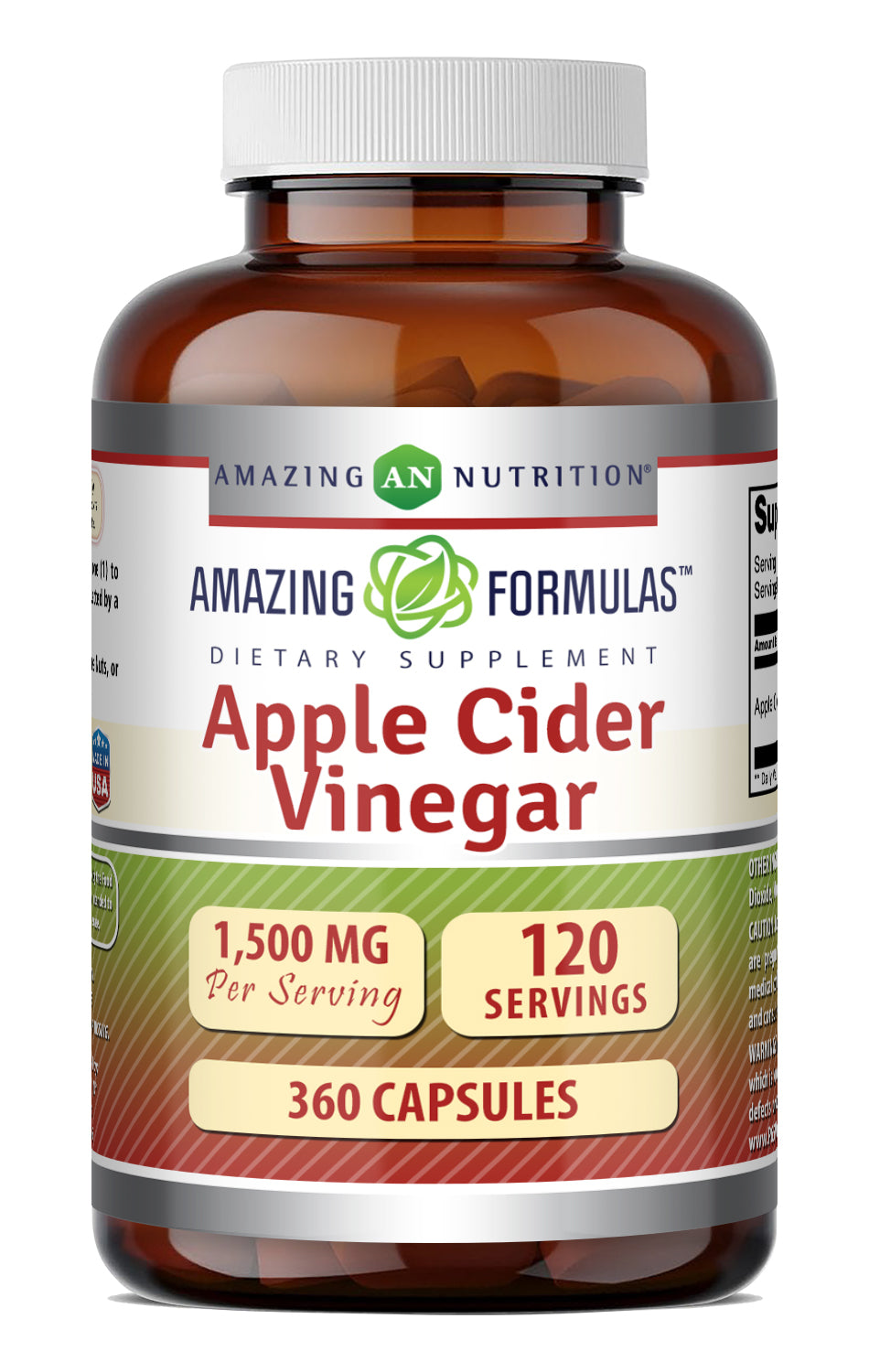 Amazing Formulas Apple Cider Vinegar 1500 Mg per Serving | 360 Capsules