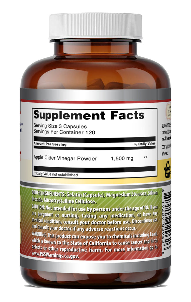 Amazing Formulas Apple Cider Vinegar 1500 Mg per Serving | 360 Capsules