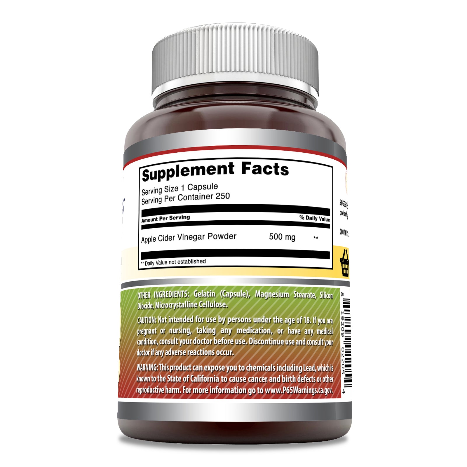 Amazing Formulas Apple Cider Vinegar | 500 Mg | 250 Capsules