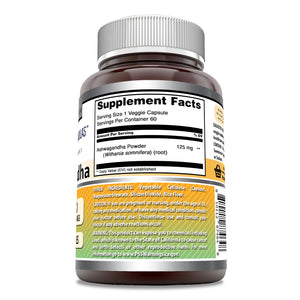 Amazing Formulas Ashwagandha Extract | 125 mg | 60 Veggie Capsules